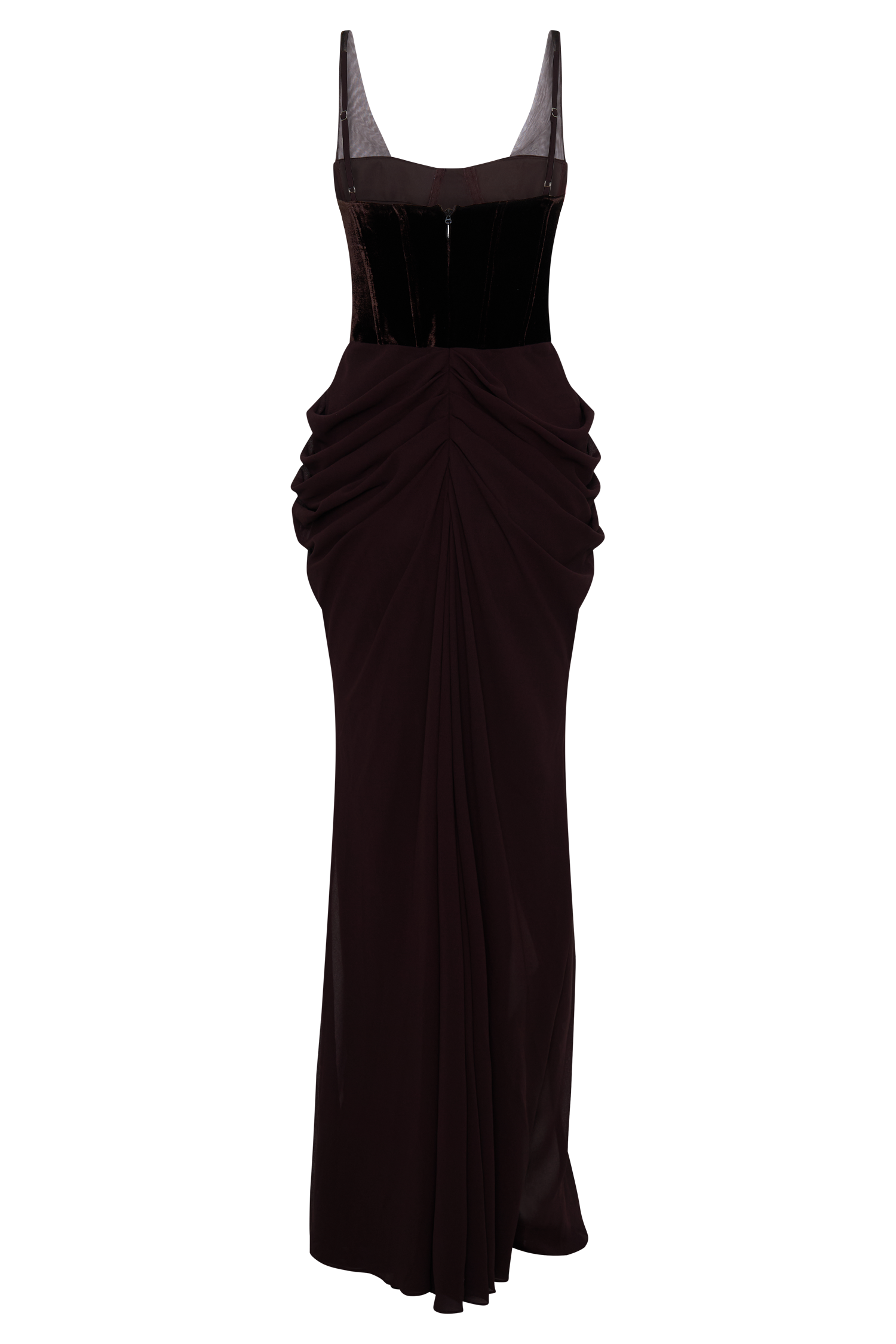 Roxanne Velvet Corset Maxi Dress in Cacao Brown – Chic&Drifts