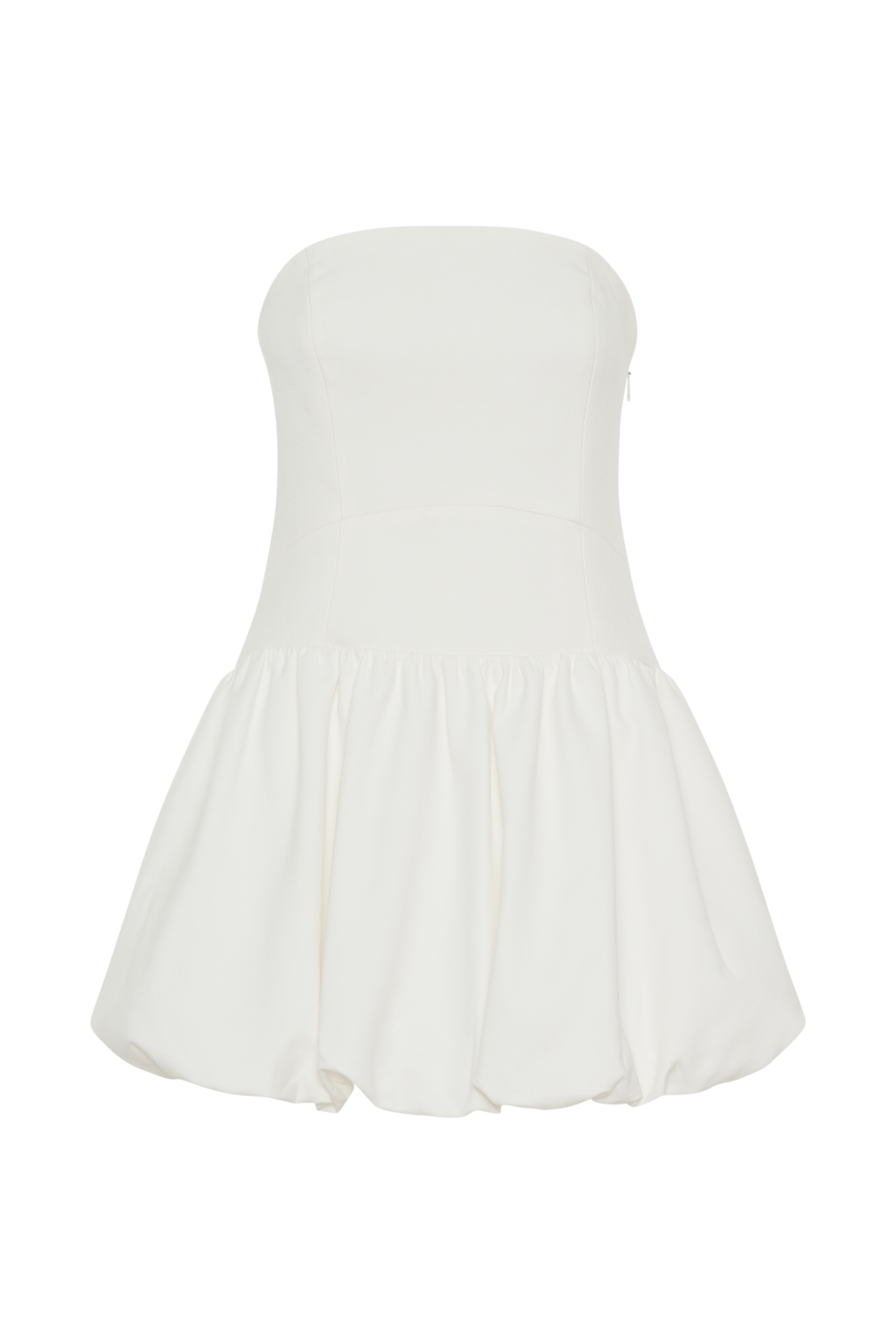 Clementina Strapless Bubble Mini Dress in White – Chic&Drifts