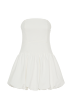 Clementina Strapless Bubble Mini Dress in White – Chic&Drifts