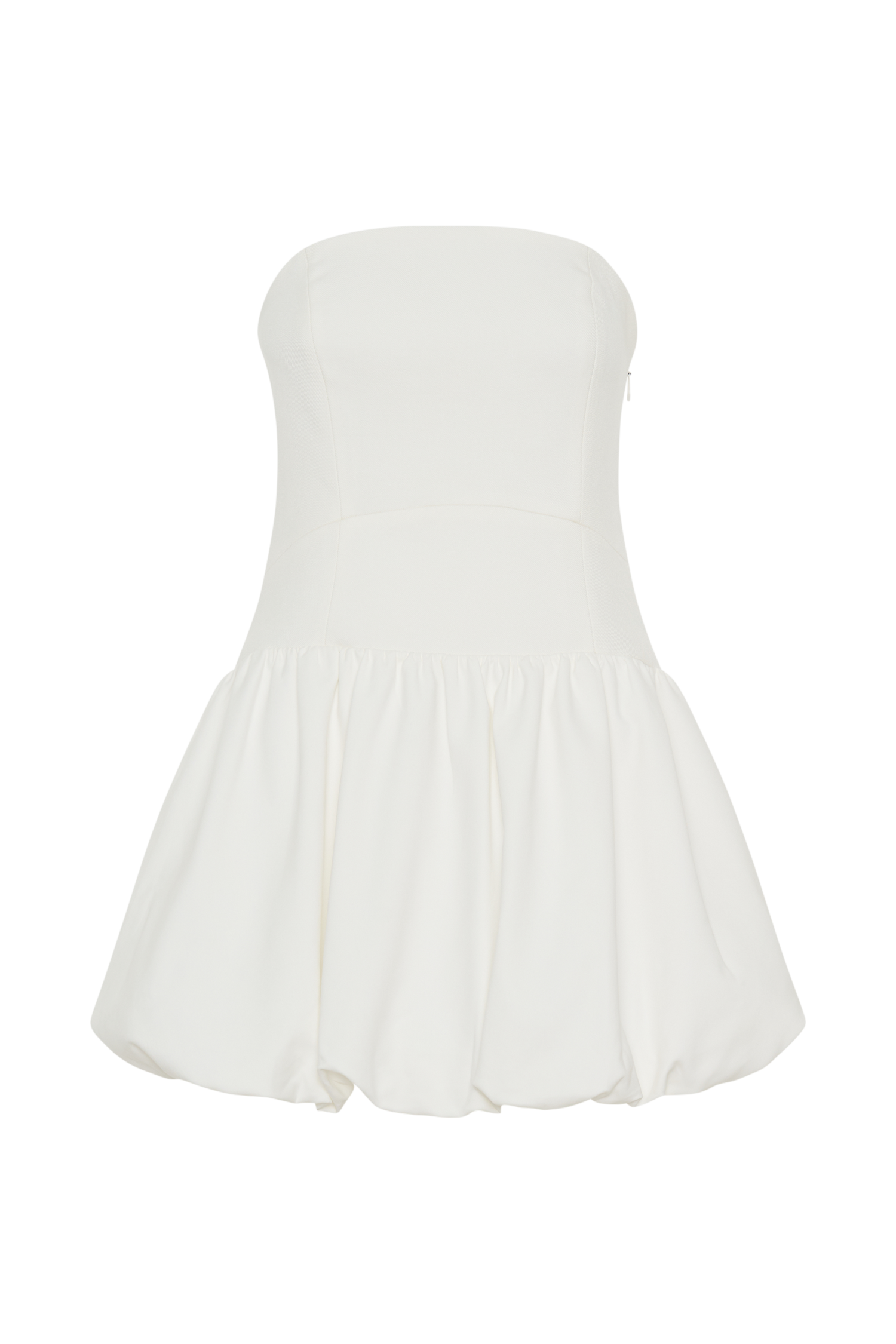 Clementina Strapless Bubble Mini Dress in White – Chic&Drifts
