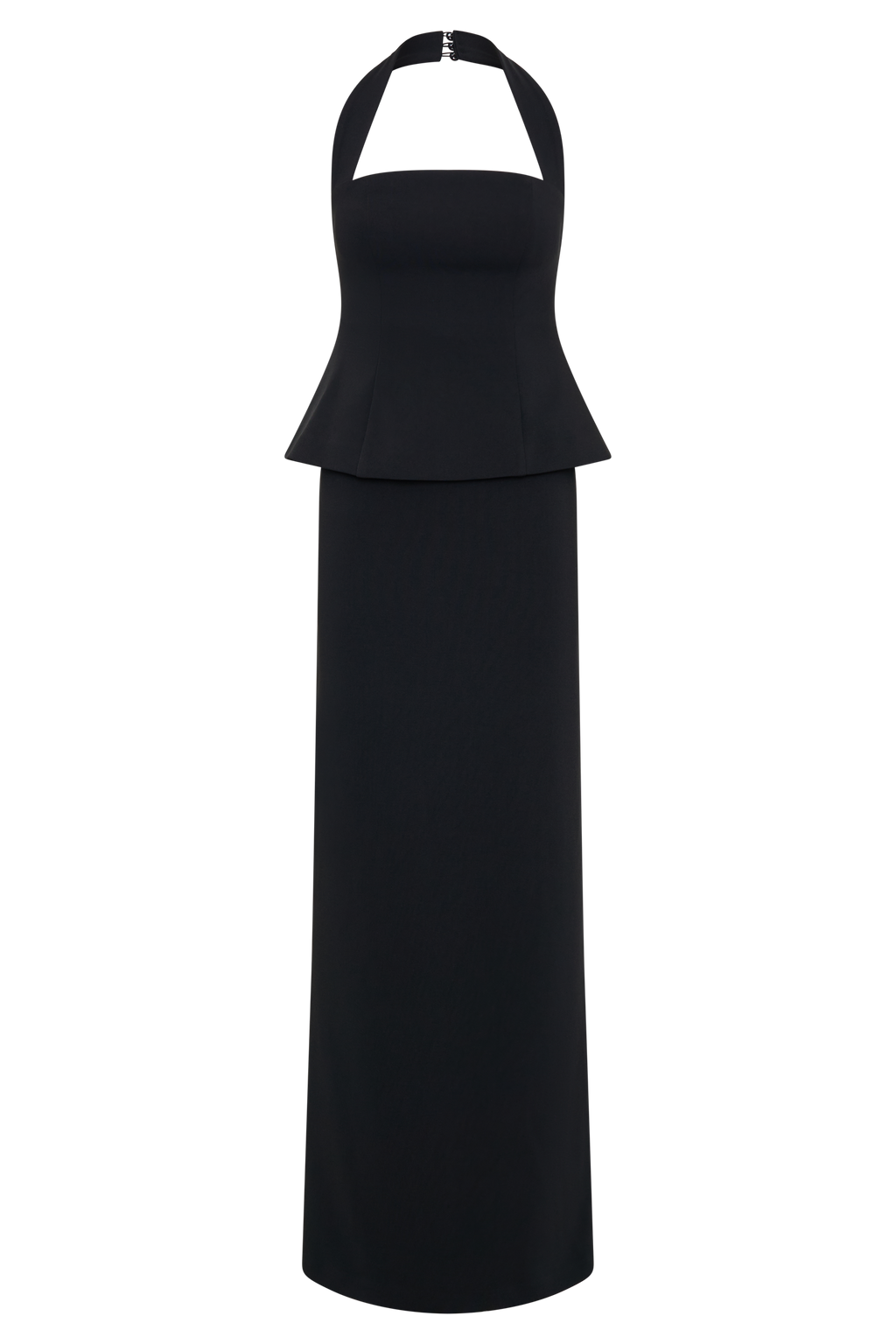 Bertie Peplum Halter Maxi Dress in Black – Chic&Drifts
