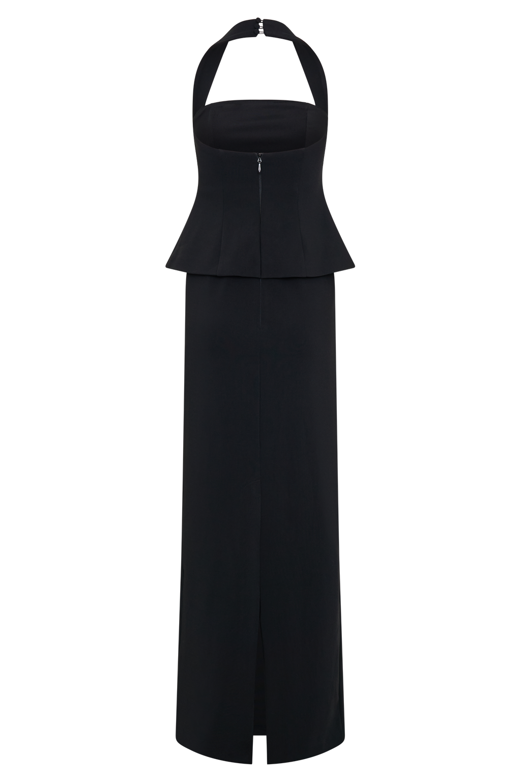 Bertie Peplum Halter Maxi Dress in Black – Chic&Drifts