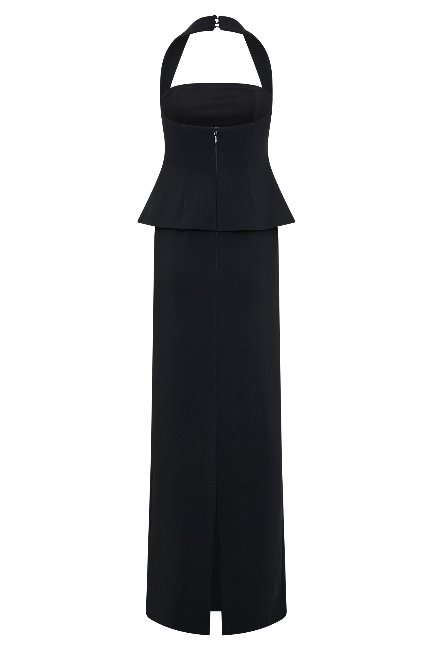 Bertie Peplum Halter Maxi Dress in Black – Chic&Drifts
