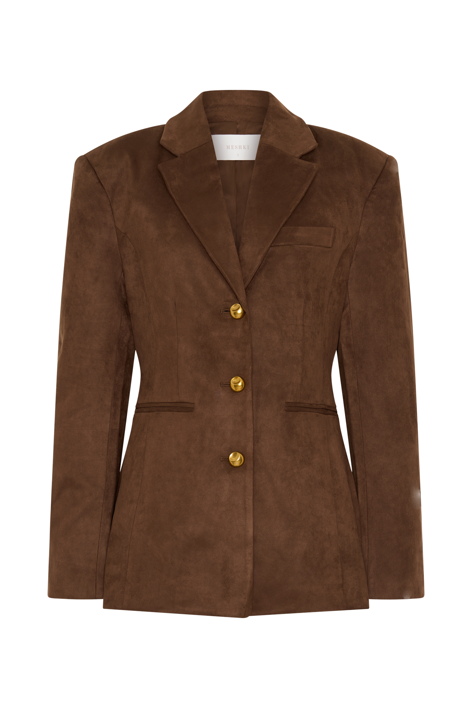 Sally Faux Suede Cinched Blazer in Milk Chocolate – Chic&Drifts