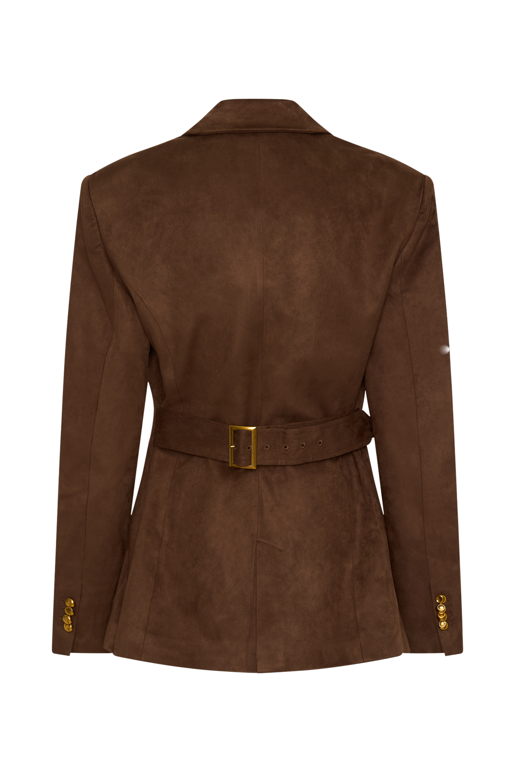 Sally Faux Suede Cinched Blazer in Milk Chocolate – Chic&Drifts
