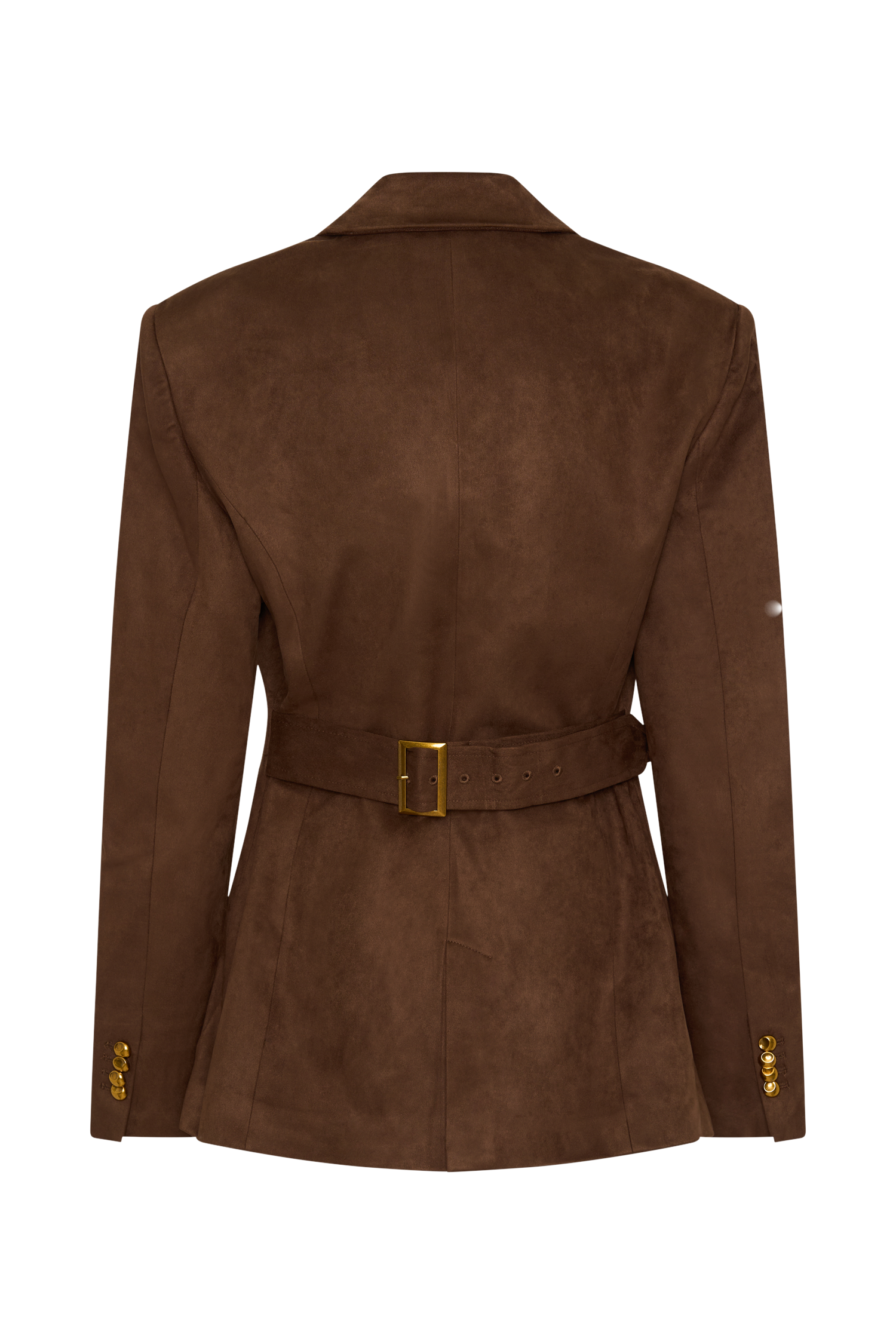 Sally Faux Suede Cinched Blazer in Milk Chocolate – Chic&Drifts