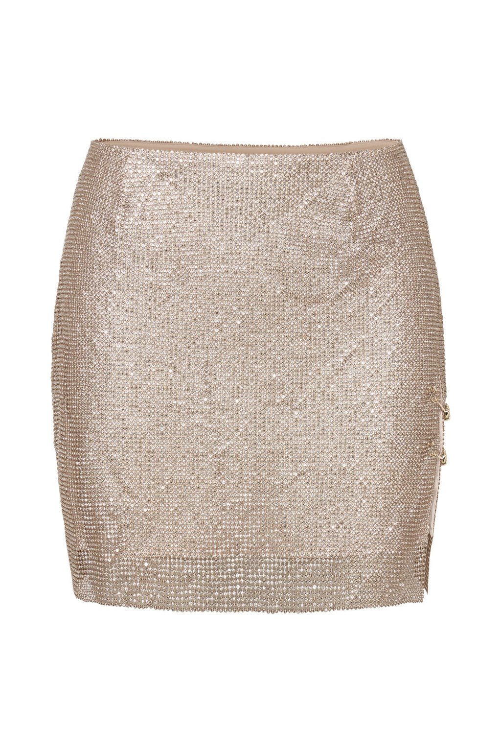 Marlena Glomesh Mini Skirt in Gold – Chic&Drifts