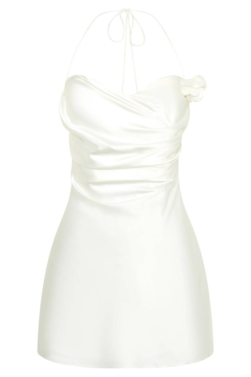 Otillie Rose Halter Mini Dress in White – Chic&Drifts