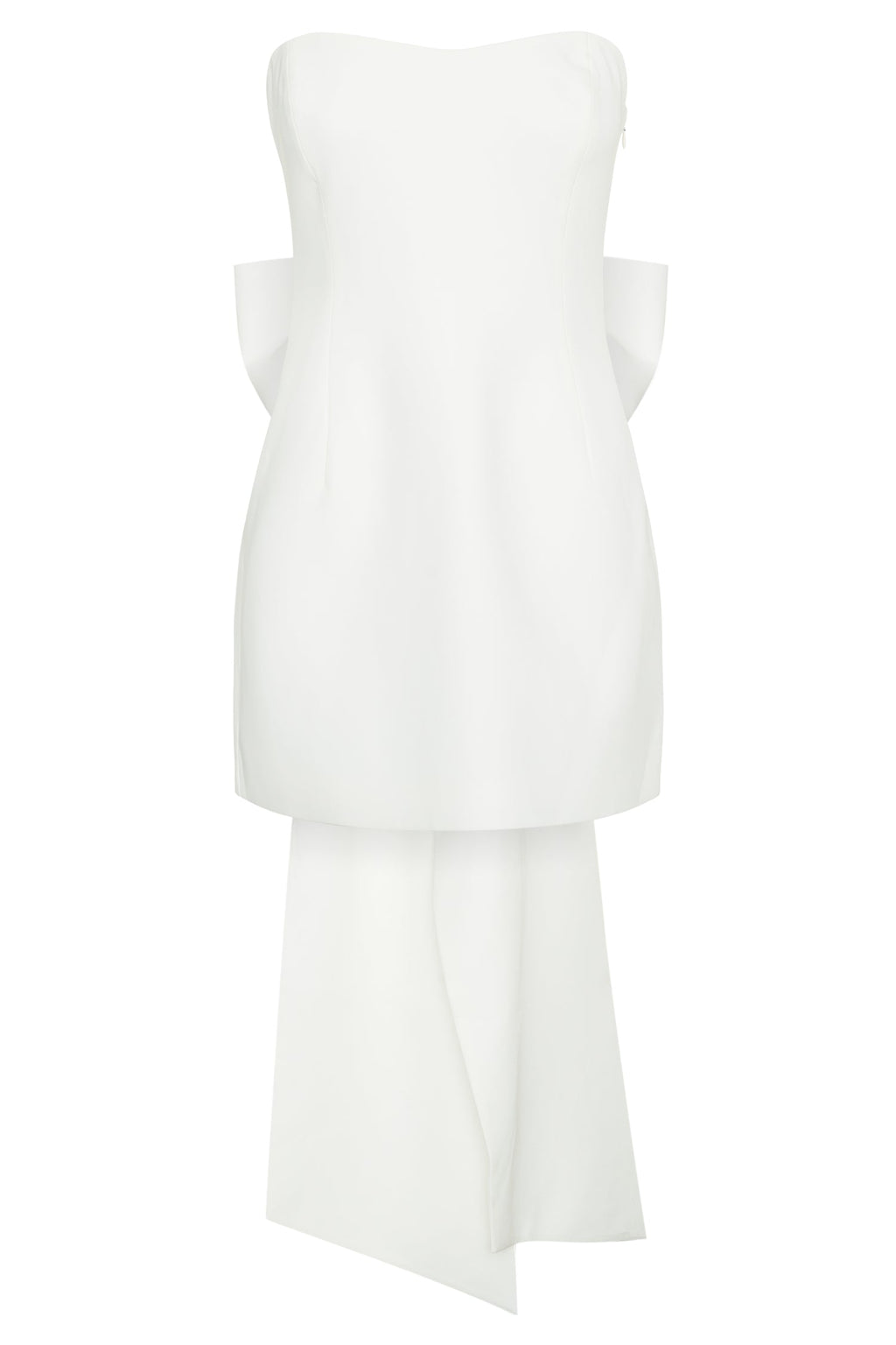 Meredith Strapless Bow Mini Dress in White – Chic&Drifts