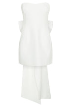 Meredith Strapless Bow Mini Dress in White – Chic&Drifts