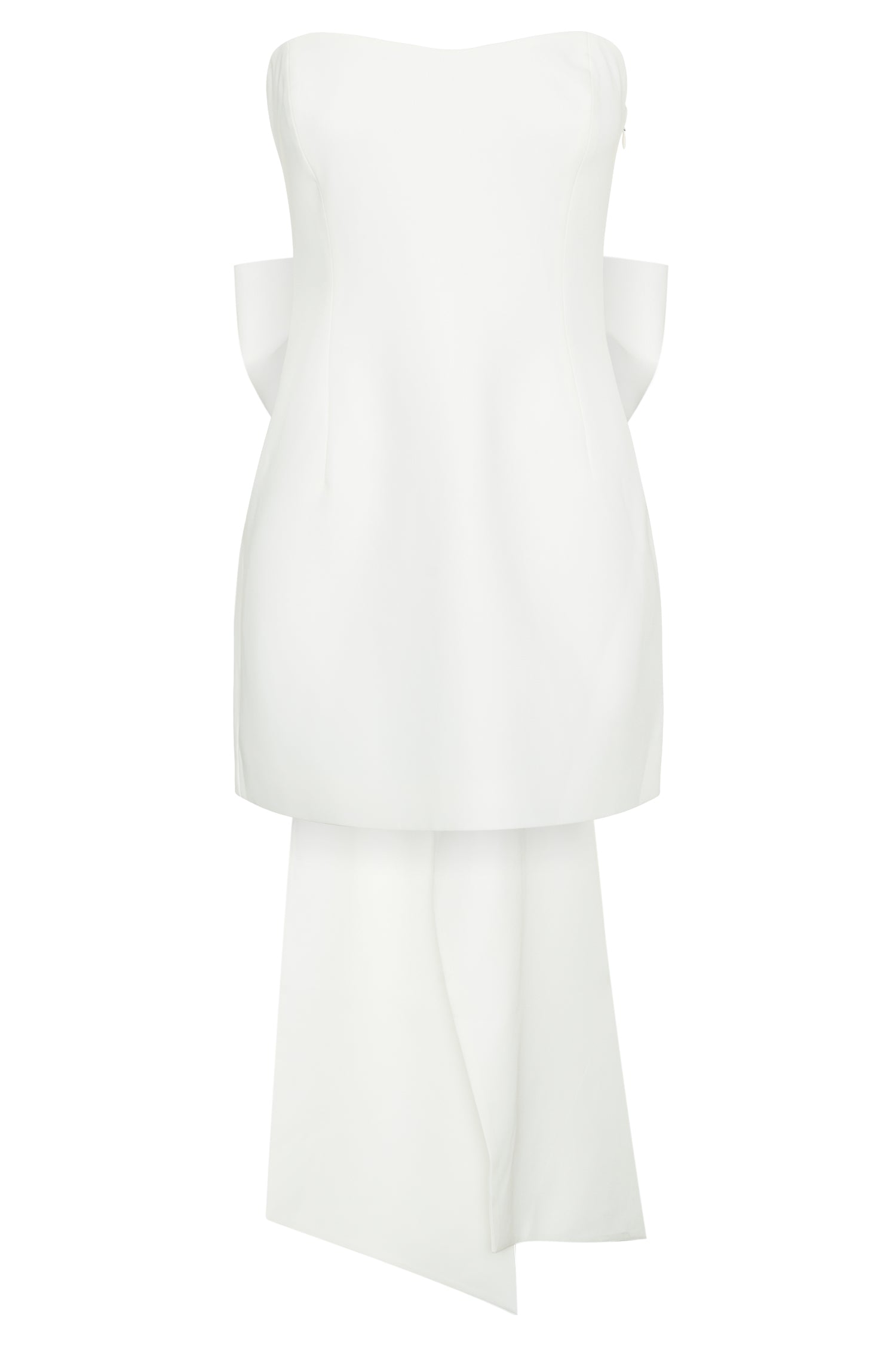 Meredith Strapless Bow Mini Dress in White – Chic&Drifts