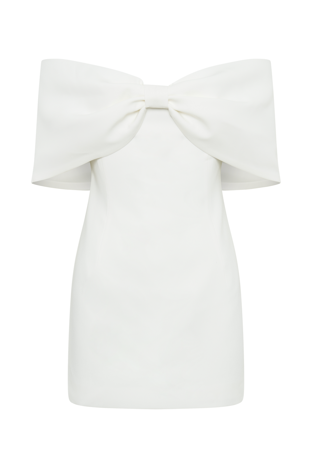 Gwyneth Off Shoulder Bow Mini Dress in White – Chic&Drifts