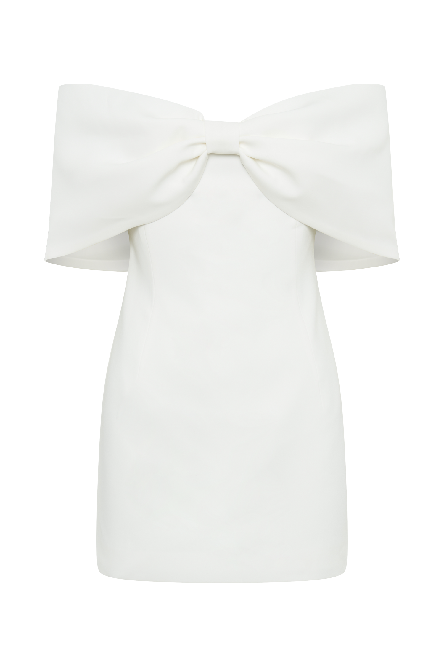 Gwyneth Off Shoulder Bow Mini Dress in White – Chic&Drifts