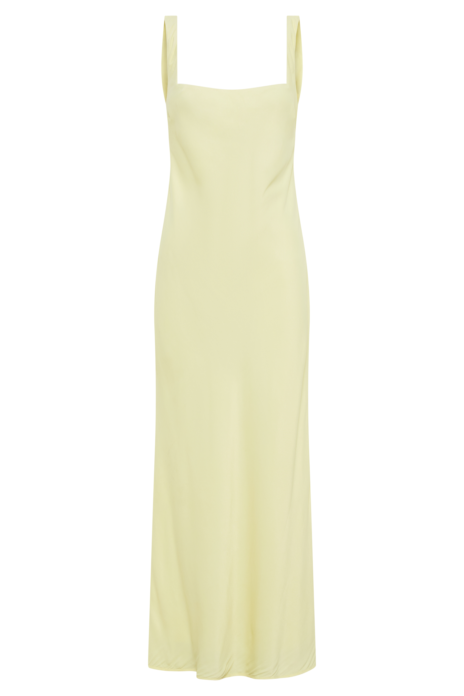 Ensley Satin Maxi Dress in Light Yellow – Chic&Drifts