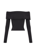 Lucinda Recycled Nylon Off Shoulder Top in Black – Chic&Drifts
