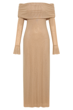 Marcel Off Shoulder Diamante Maxi Dress in Nude – Chic&Drifts