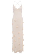 Suki Knit Maxi Dress With Flowers in Nude – Chic&Drifts