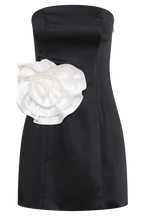 Bernadette Strapless Rose Mini Dress in Black – Chic&Drifts