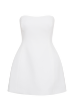 Neeka Strapless Bow Back Mini Dress in White – Chic&Drifts
