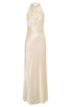 Esther Iridescent Satin Cowl Maxi Dress in Lemon Sorbet – Chic&Drifts