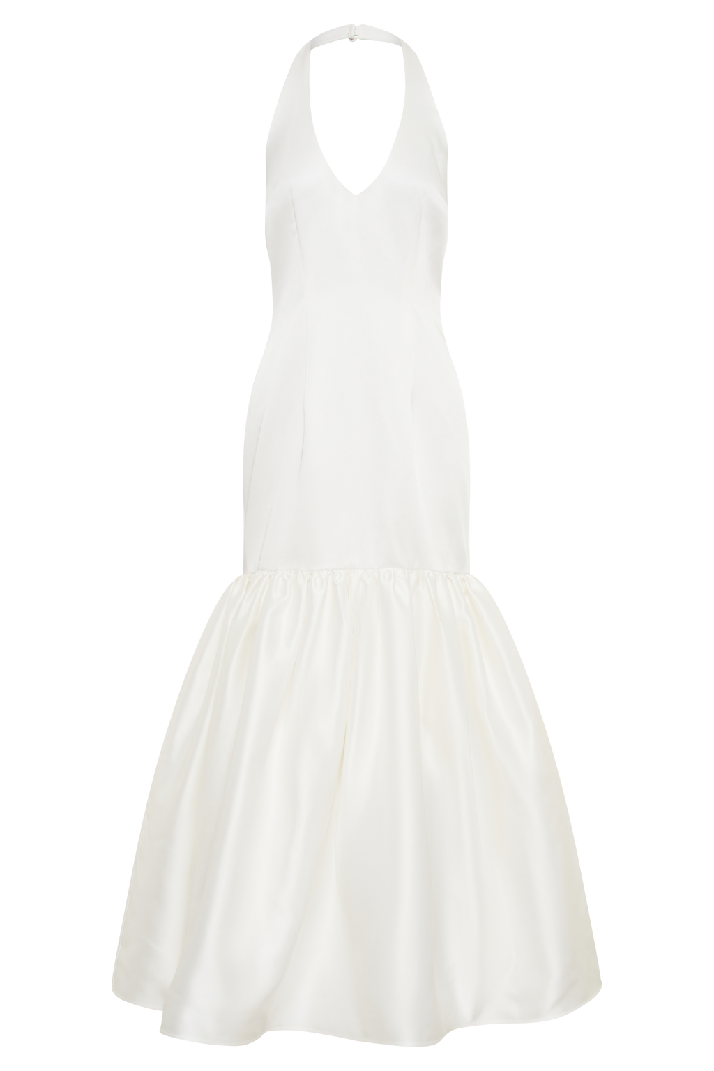 Danica Satin Halter Wedding Gown in White – Chic&Drifts