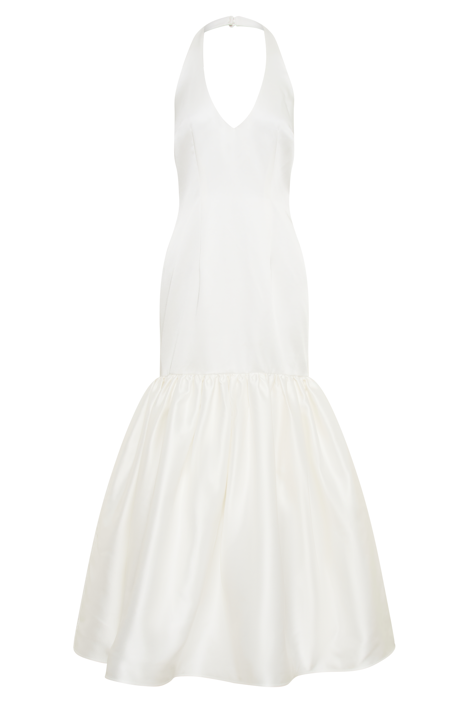 Danica Satin Halter Wedding Gown in White – Chic&Drifts
