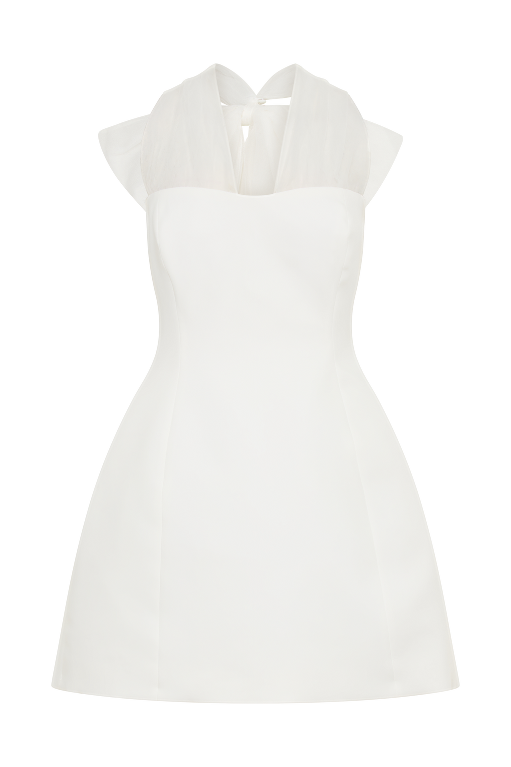 Maryam Tulle Bow Mini Dress in White – Chic&Drifts