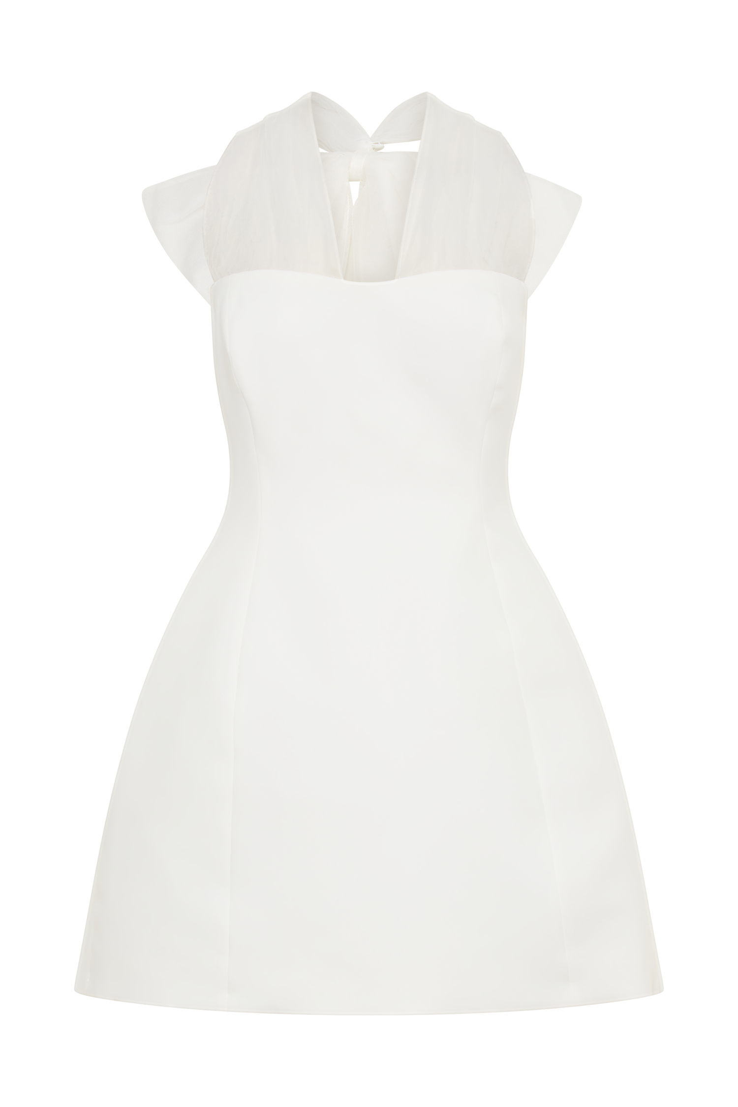 Maryam Tulle Bow Mini Dress in White – Chic&Drifts