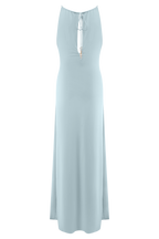 Beryl Slinky Maxi Dress With Pearls in Pale Blue – Chic&Drifts