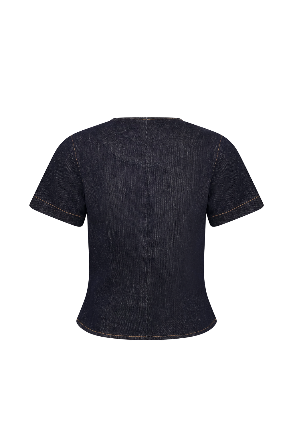 Bethany Short Sleeve Buttoned Denim Top in Washed Indigo Blue – Chic&Drifts