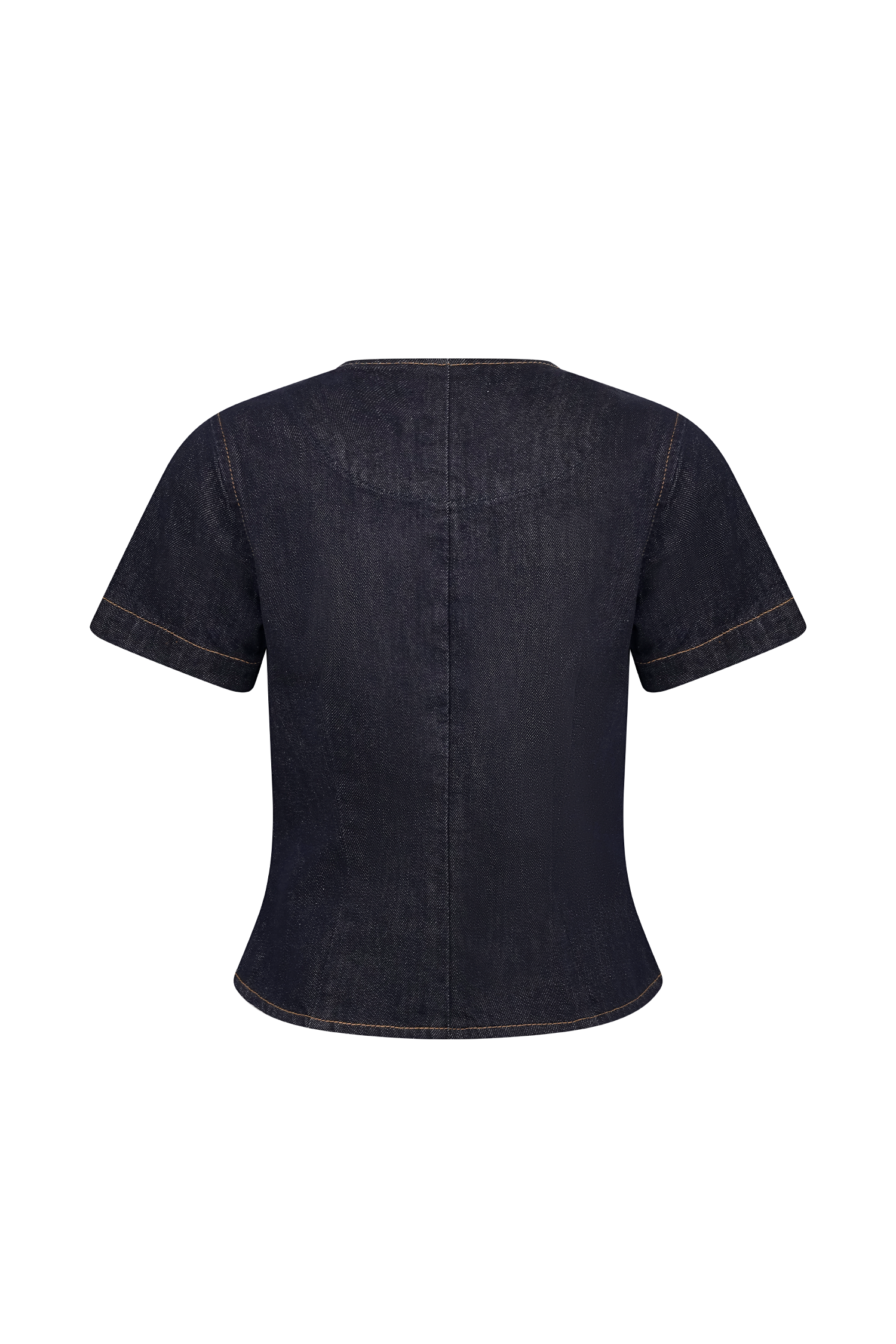 Bethany Short Sleeve Buttoned Denim Top in Washed Indigo Blue – Chic&Drifts