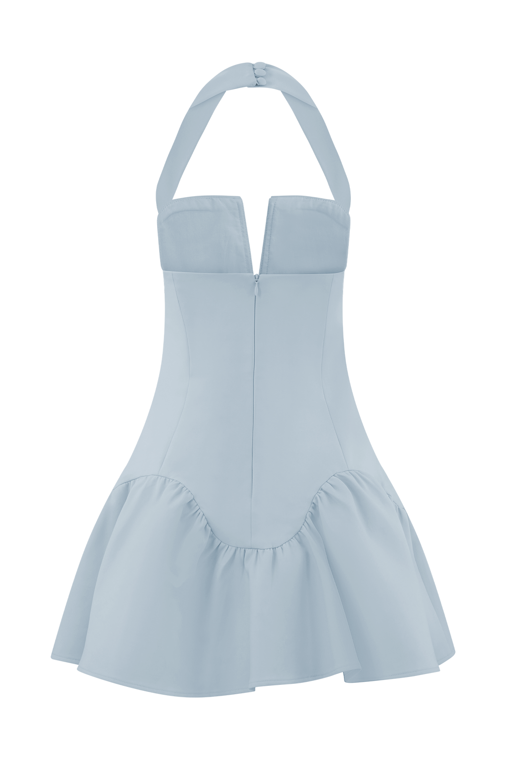 Calipso Halter Mini Dress in Cornflower Blue – Chic&Drifts