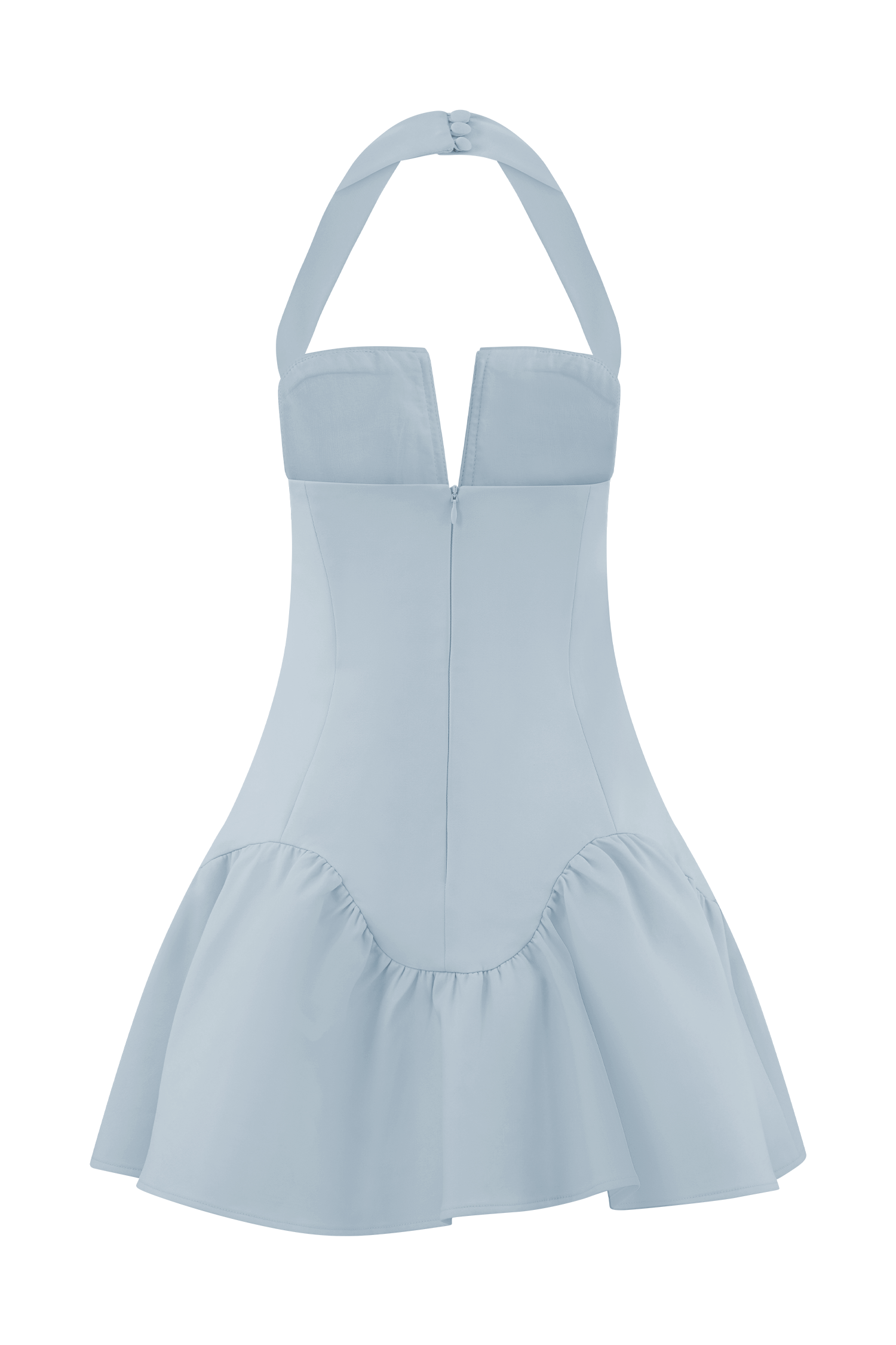 Calipso Halter Mini Dress in Cornflower Blue – Chic&Drifts