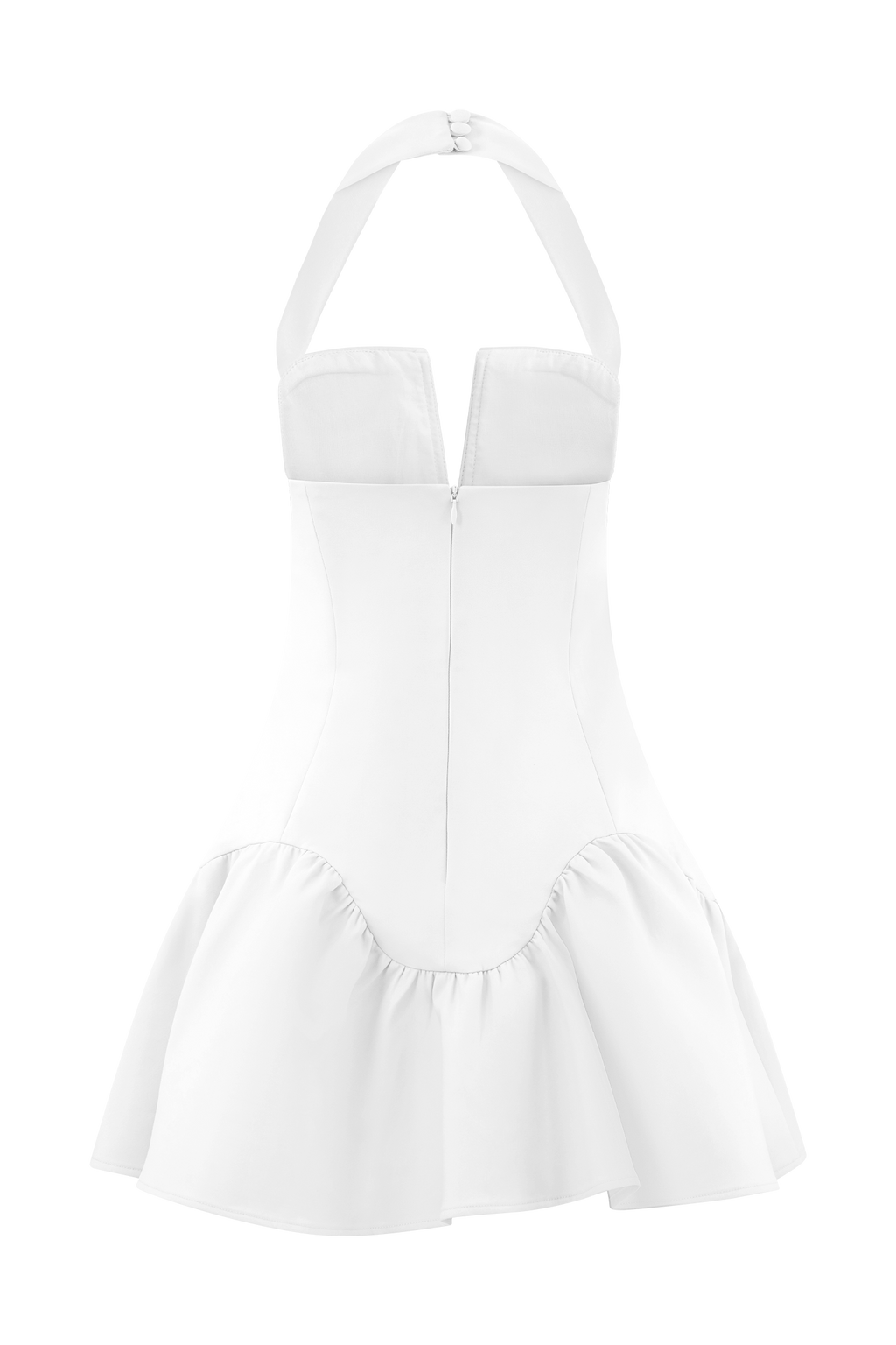 Calipso Halter Mini Dress in White – Chic&Drifts