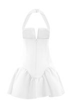 Calipso Halter Mini Dress in White – Chic&Drifts