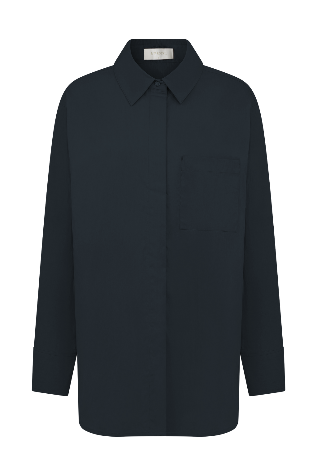 Campbell Cotton Oversized Shirt in Navy – Chic&Drifts
