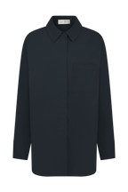Campbell Cotton Oversized Shirt in Navy – Chic&Drifts