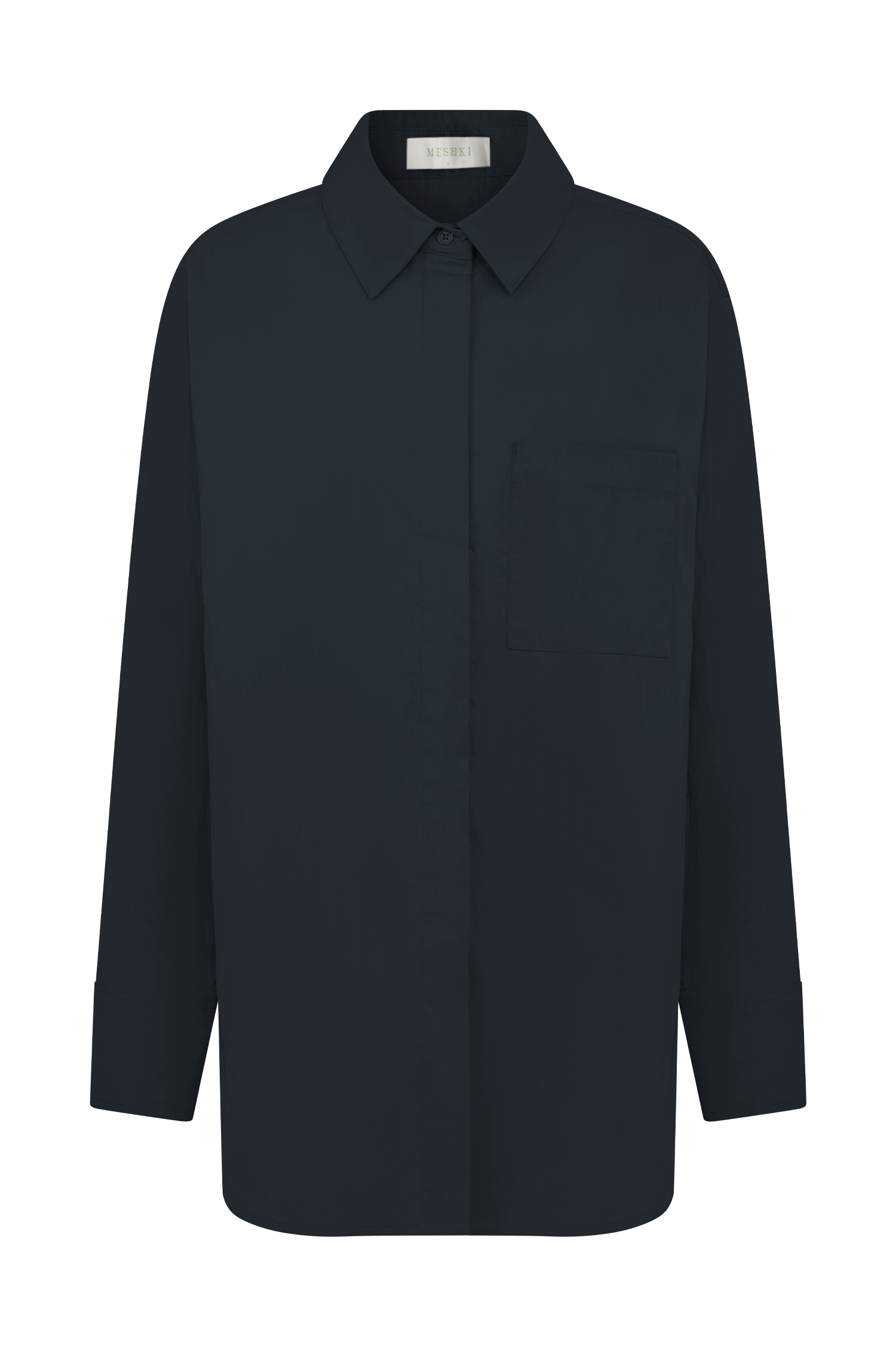Campbell Cotton Oversized Shirt in Navy – Chic&Drifts