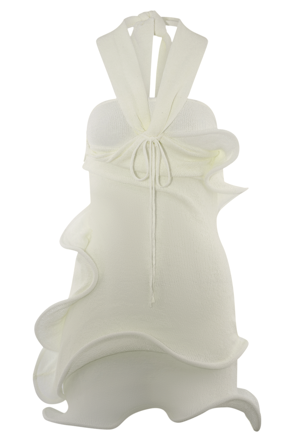 Caprice Halter Knit Mini Dress in White – Chic&Drifts
