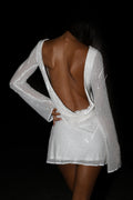 Nala Sequin Mini Dress in White – Chic&Drifts