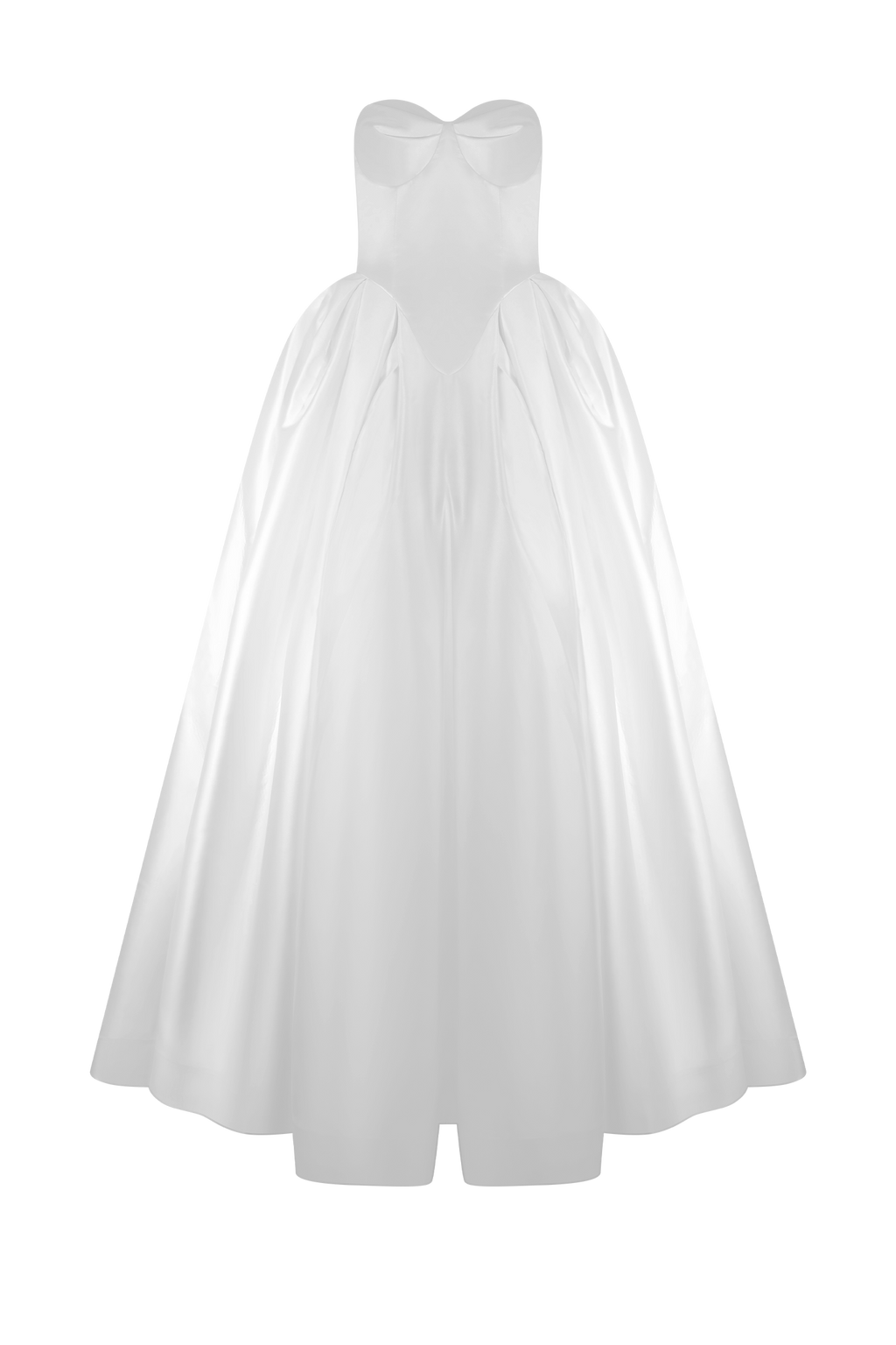 Delphine Satin Strapless Maxi Gown in White – Chic&Drifts