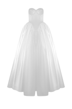 Delphine Satin Strapless Maxi Gown in White – Chic&Drifts