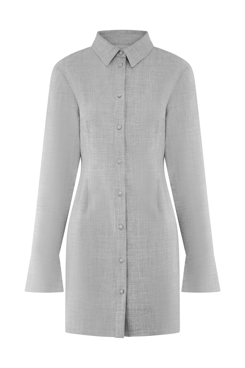Dorian Fitted Shirt Mini Dress in Charcoal Marle – Chic&Drifts