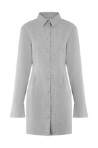 Dorian Fitted Shirt Mini Dress in Charcoal Marle – Chic&Drifts
