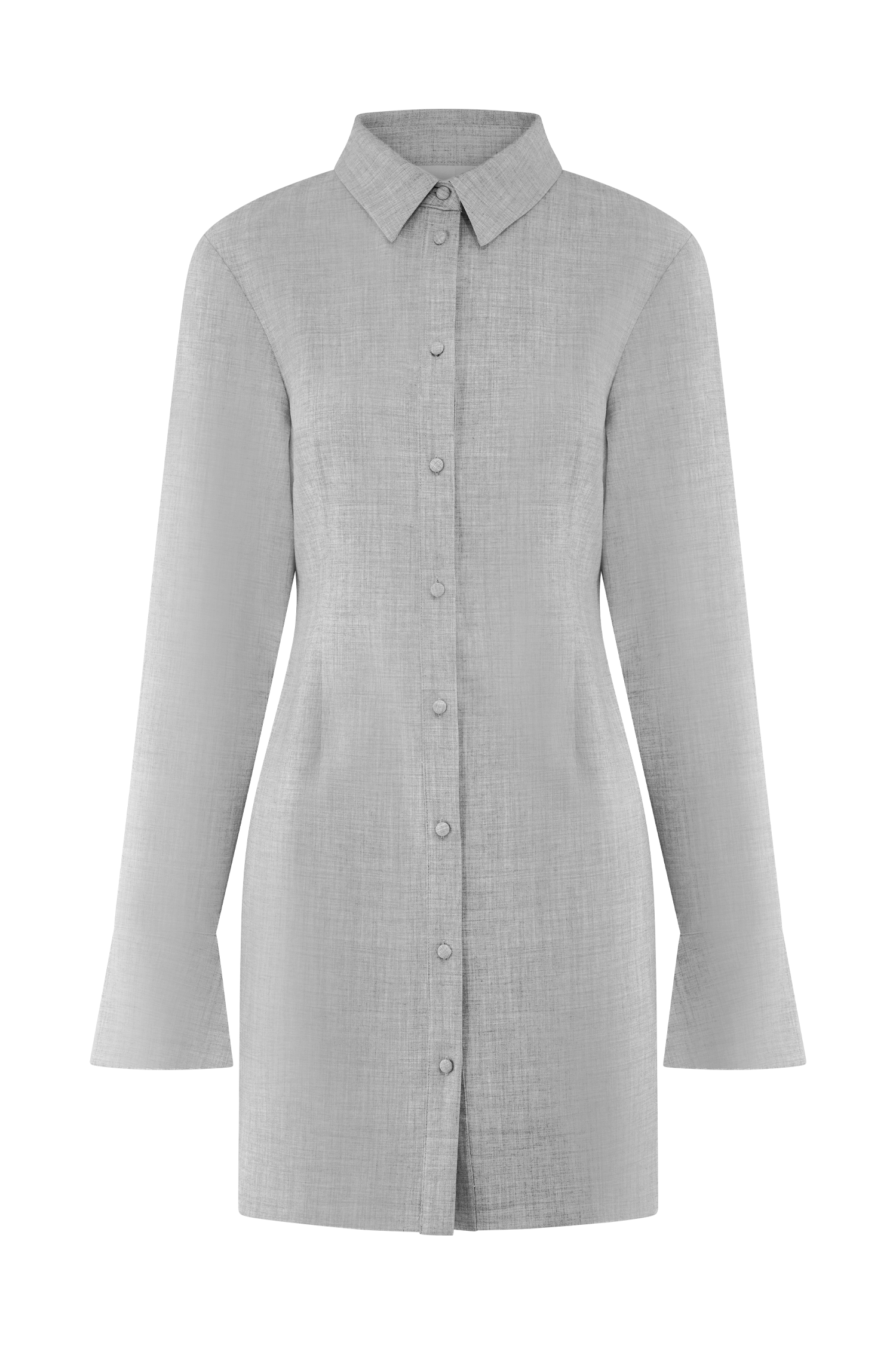 Dorian Fitted Shirt Mini Dress in Charcoal Marle – Chic&Drifts