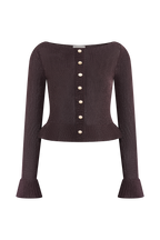 Eleanor Knit Frill Cardigan in Chocolate – Chic&Drifts