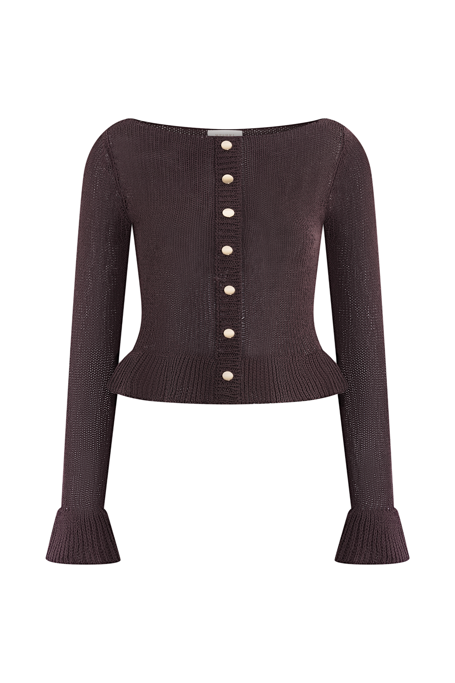 Eleanor Knit Frill Cardigan in Chocolate – Chic&Drifts