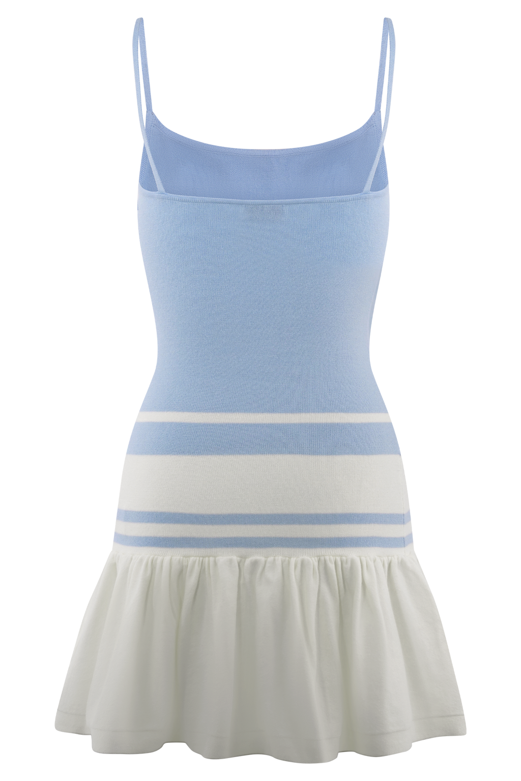 Ellison Contrast Knit Mini Dress in Blue/White – Chic&Drifts
