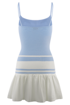 Ellison Contrast Knit Mini Dress in Blue/White – Chic&Drifts