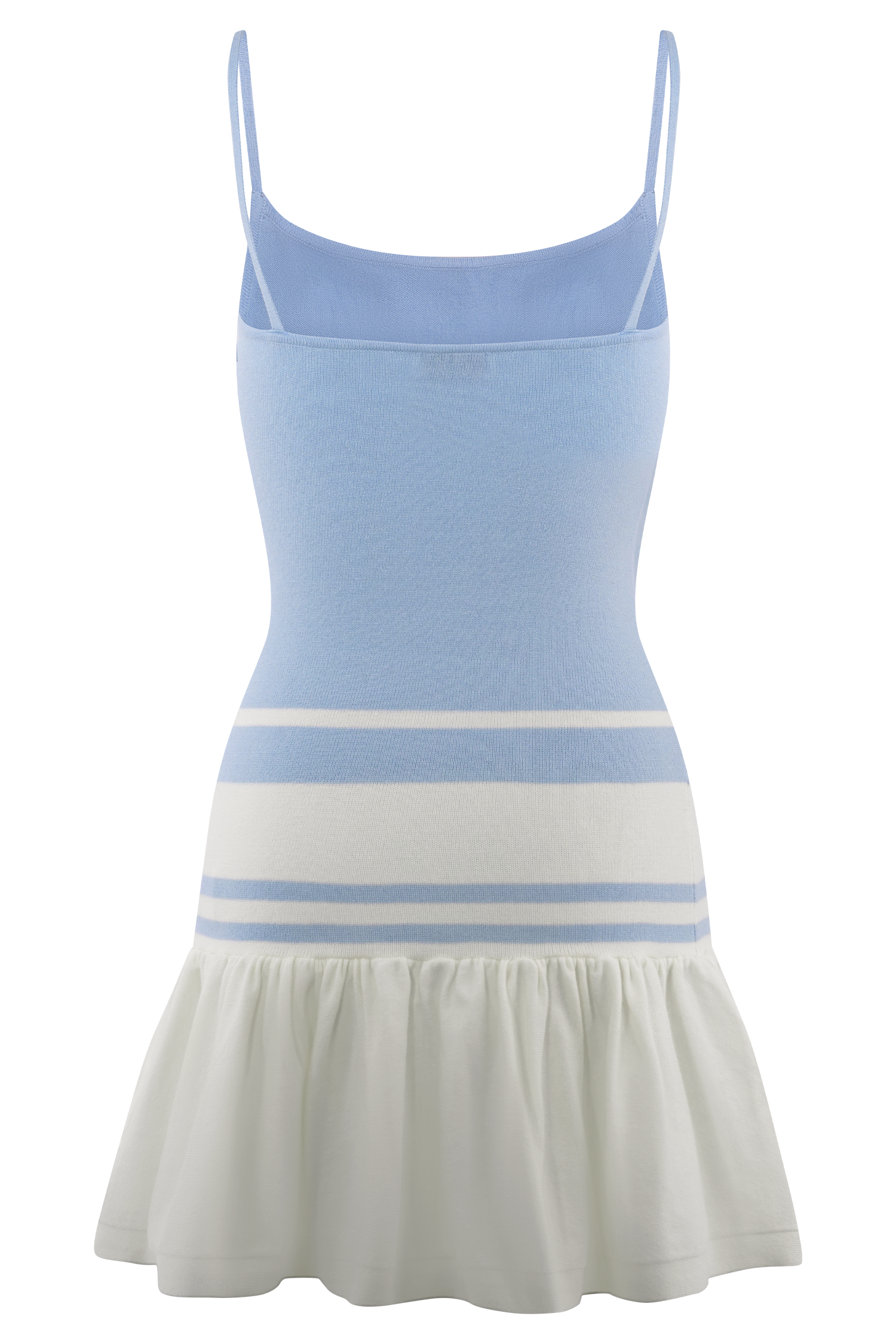 Ellison Contrast Knit Mini Dress in Blue/White – Chic&Drifts